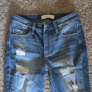 Kut from the Kloth Distressed Boyfriend Jeans - Blue